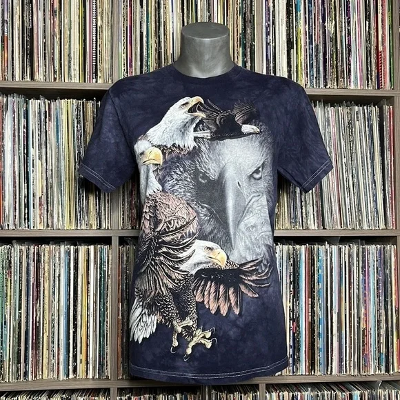 Unisex 3D Tees Black Tie Dye Eagle T-shirt  Size Small 34/36 - Picture 3 of 4